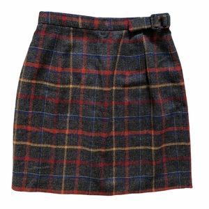 Talbots Gray/Gold/Rust/Blue Vtg Wool Blend Skirt